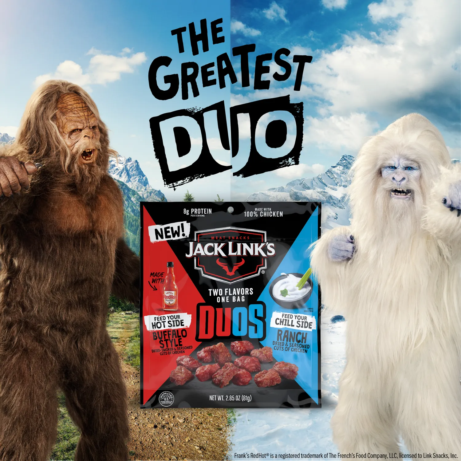 Jack Link's Duos Buffalo Ranch chicken bites protein