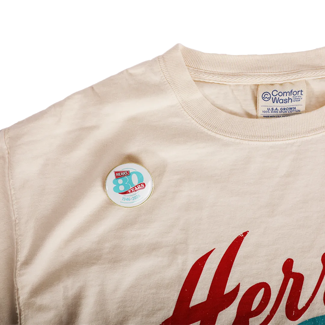 Herr's 80th Anniversary pin rund