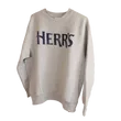 Herr's Distressed Crewneck sweatshirt ljusgrå marin logo