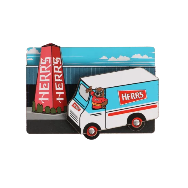 Herr's Truck kylskåpsmagnet lastbil snackfabrik