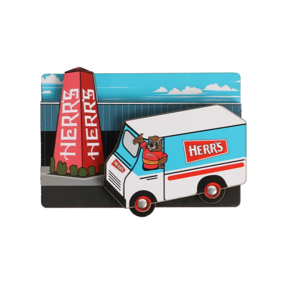 Herr's Truck kylskåpsmagnet lastbil snackfabrik