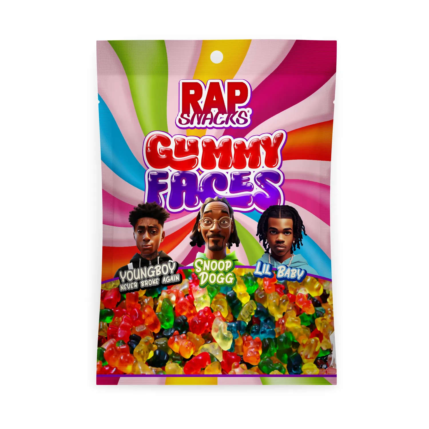Rap Snacks Gummy Candy mix godis 12-pack frukt