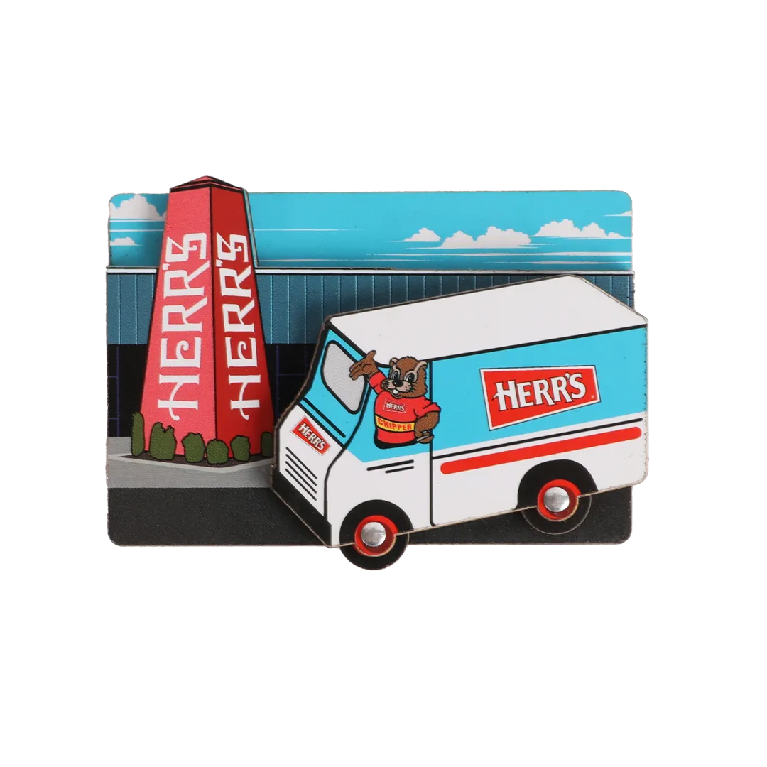 Herr's Truck kylskåpsmagnet lastbil snackfabrik