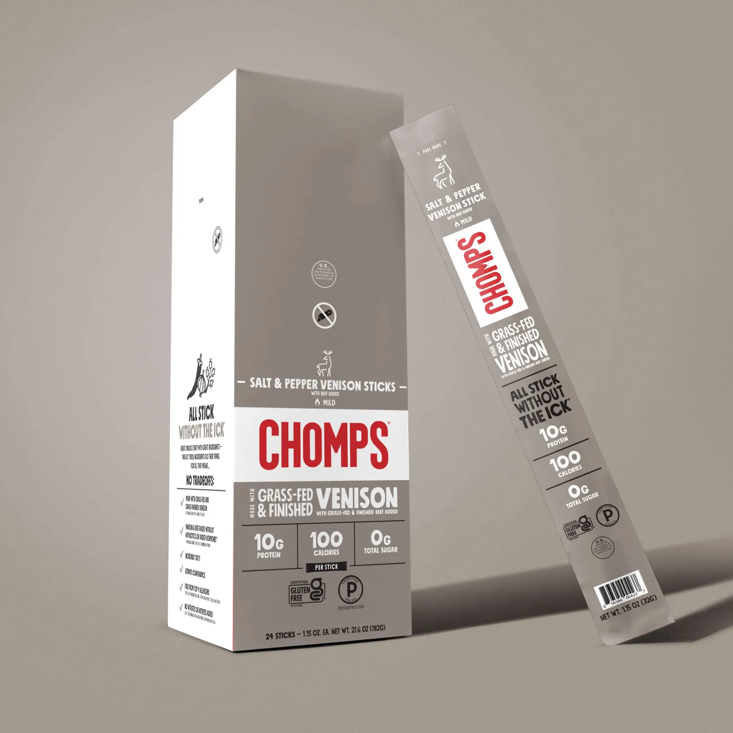 Chomps Salt Pepper Venison viltsticks milda