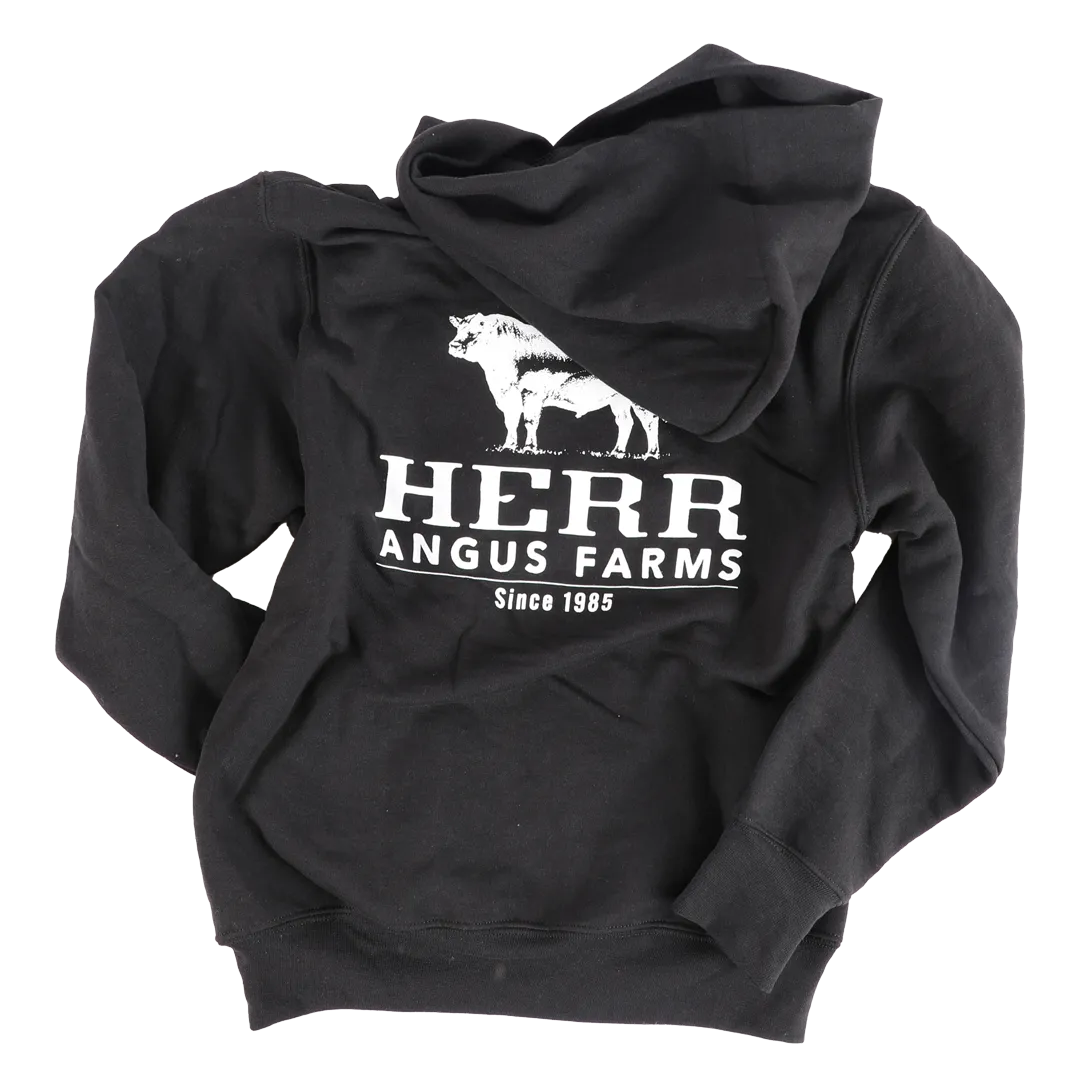 Herr Angus Farm Kids Black Hoodie hoodie svart