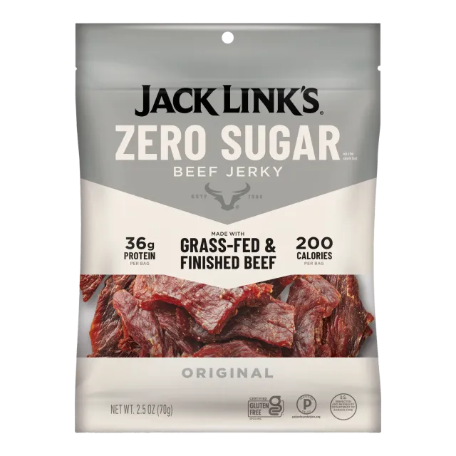 Jack Link's Zero Sugar beef jerky sockerfri