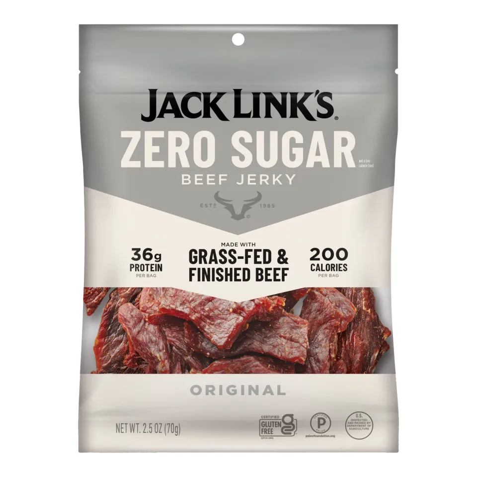 Jack Link's Zero Sugar beef jerky sockerfri