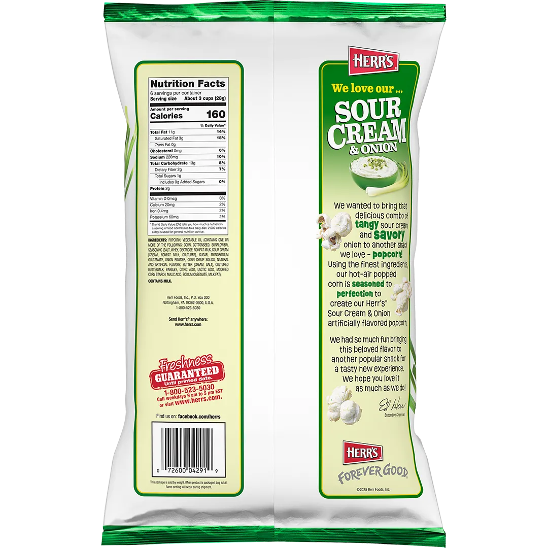Herrs Sour Cream & Onion Popcorn popcorn