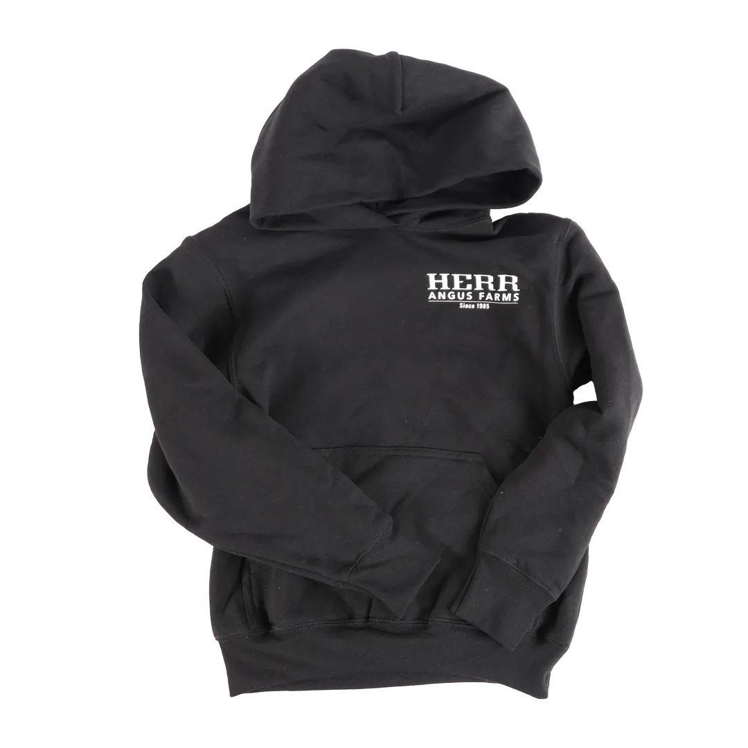 Herr Angus Farm Kids Black Hoodie hoodie svart