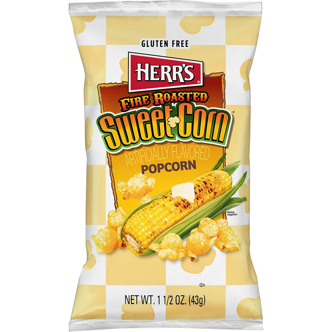 Herrs Fire Roasted Sweet Corn popcorn, rostad majssmak