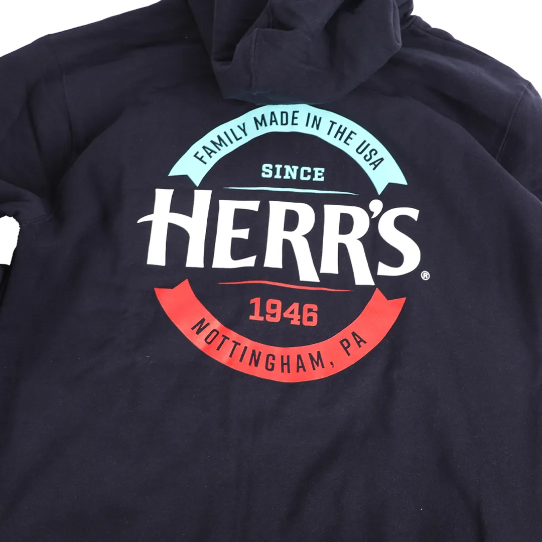 Herr's 80th Anniversary hoodie marin dragkedja