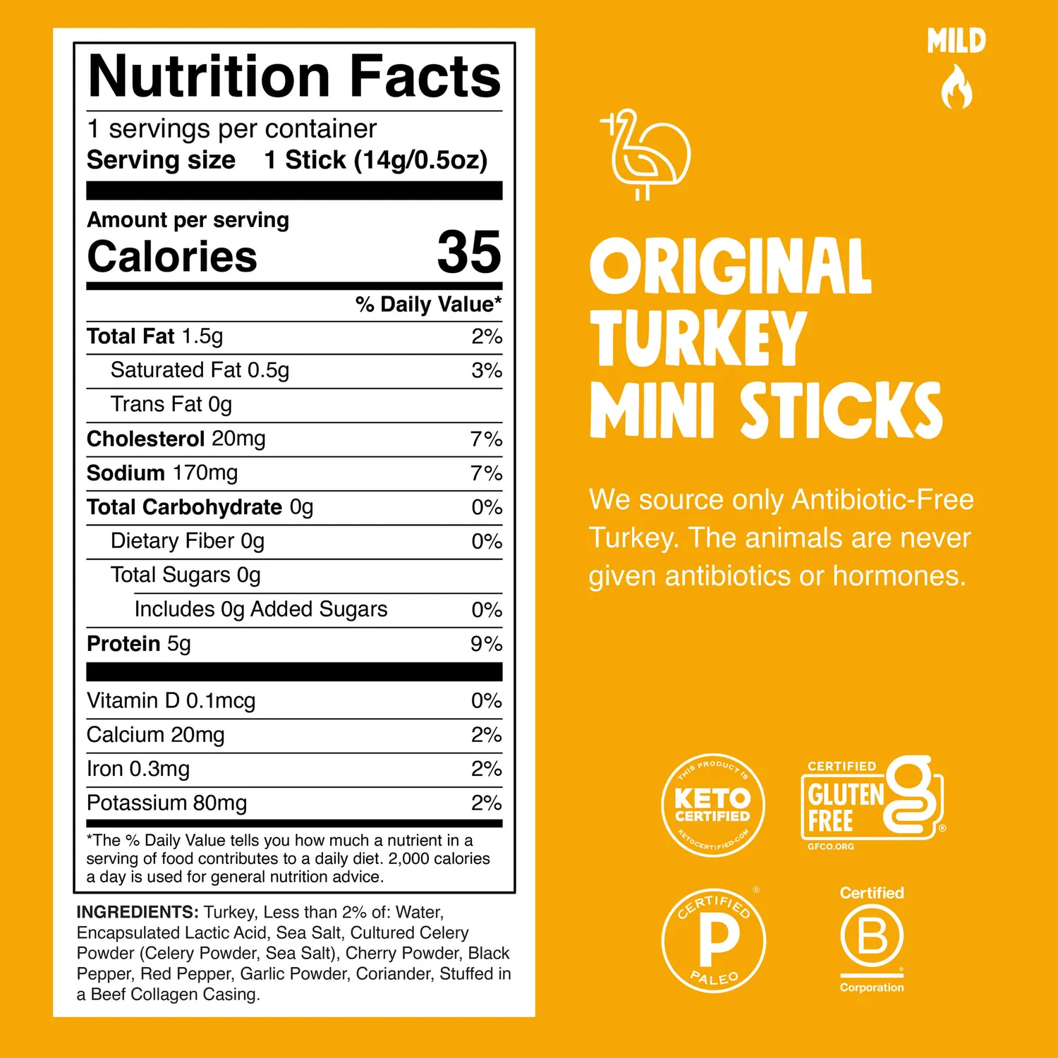 Chomps Chomplings Original Turkey jerky rökig