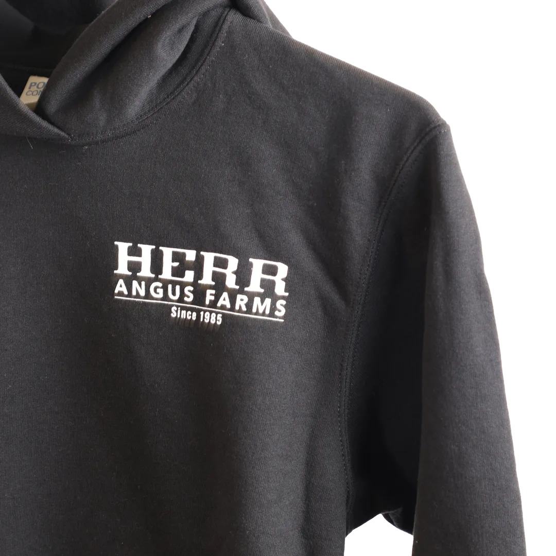 Herr Angus Farm Kids Black Hoodie hoodie svart
