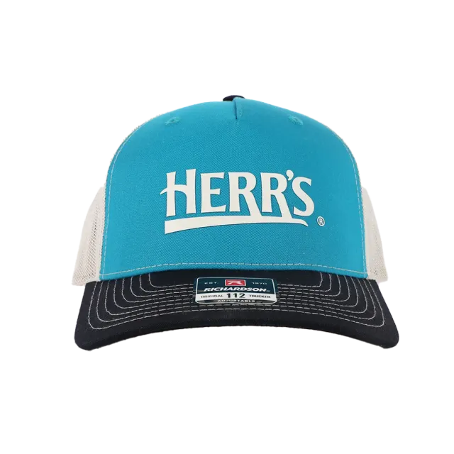 Herr's Trucker keps teal blue justerbar Richardson