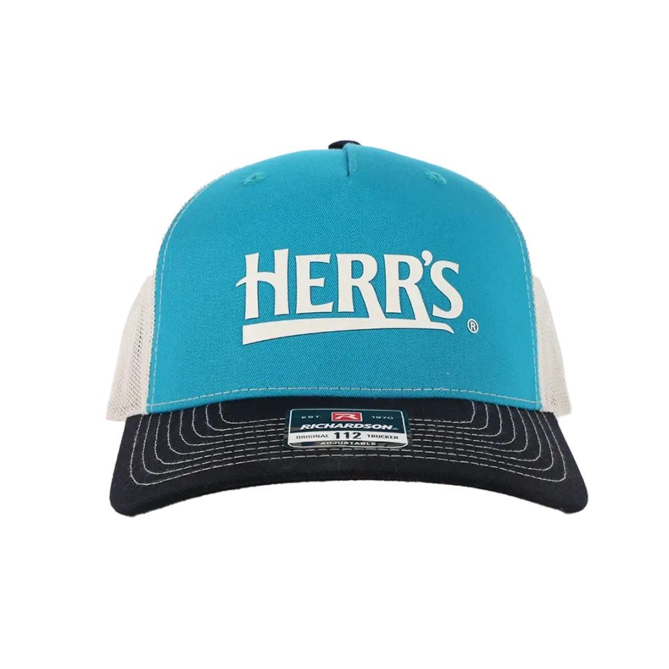 Herr's Trucker keps teal blue justerbar Richardson