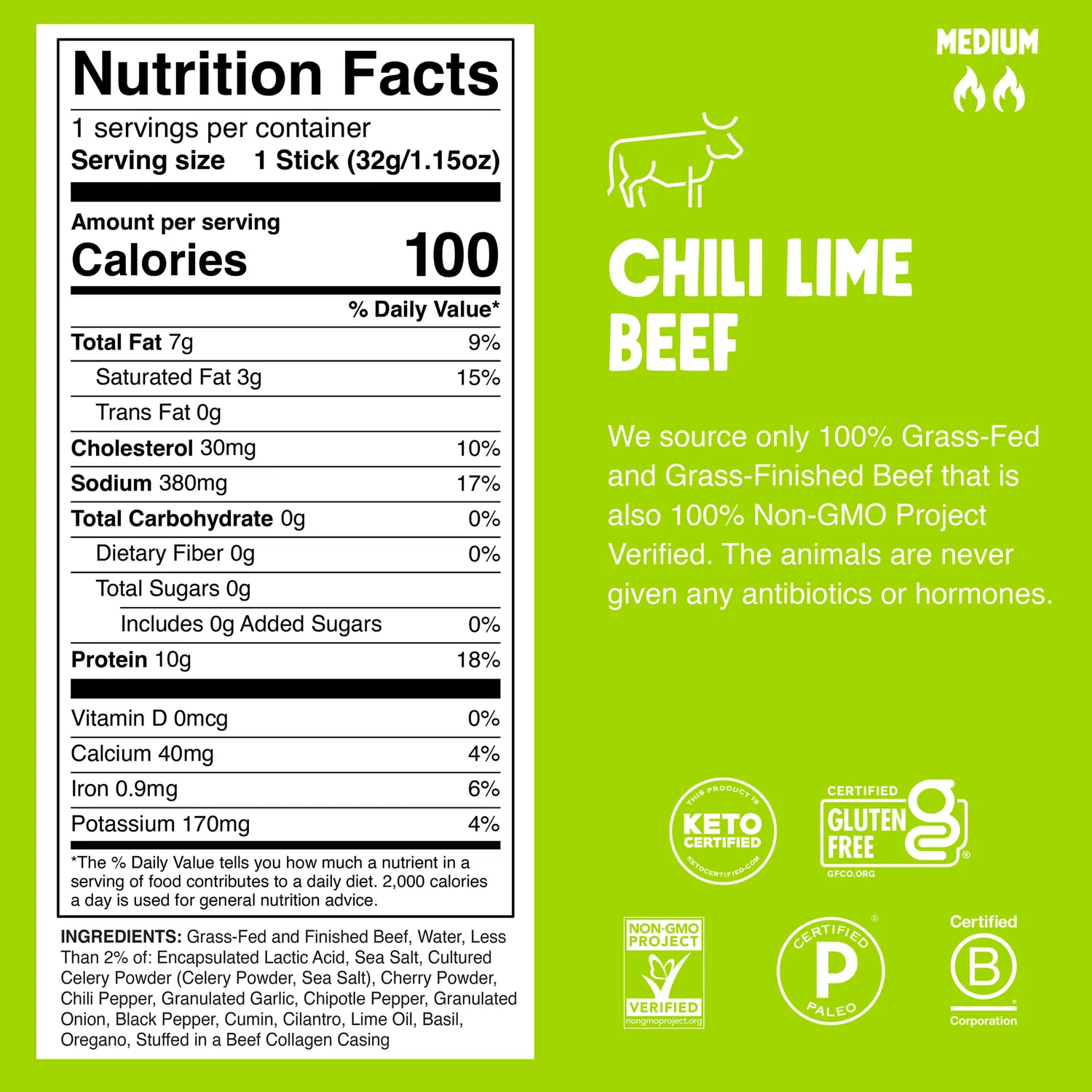 Chomps Chili Lime Beef beef sticks