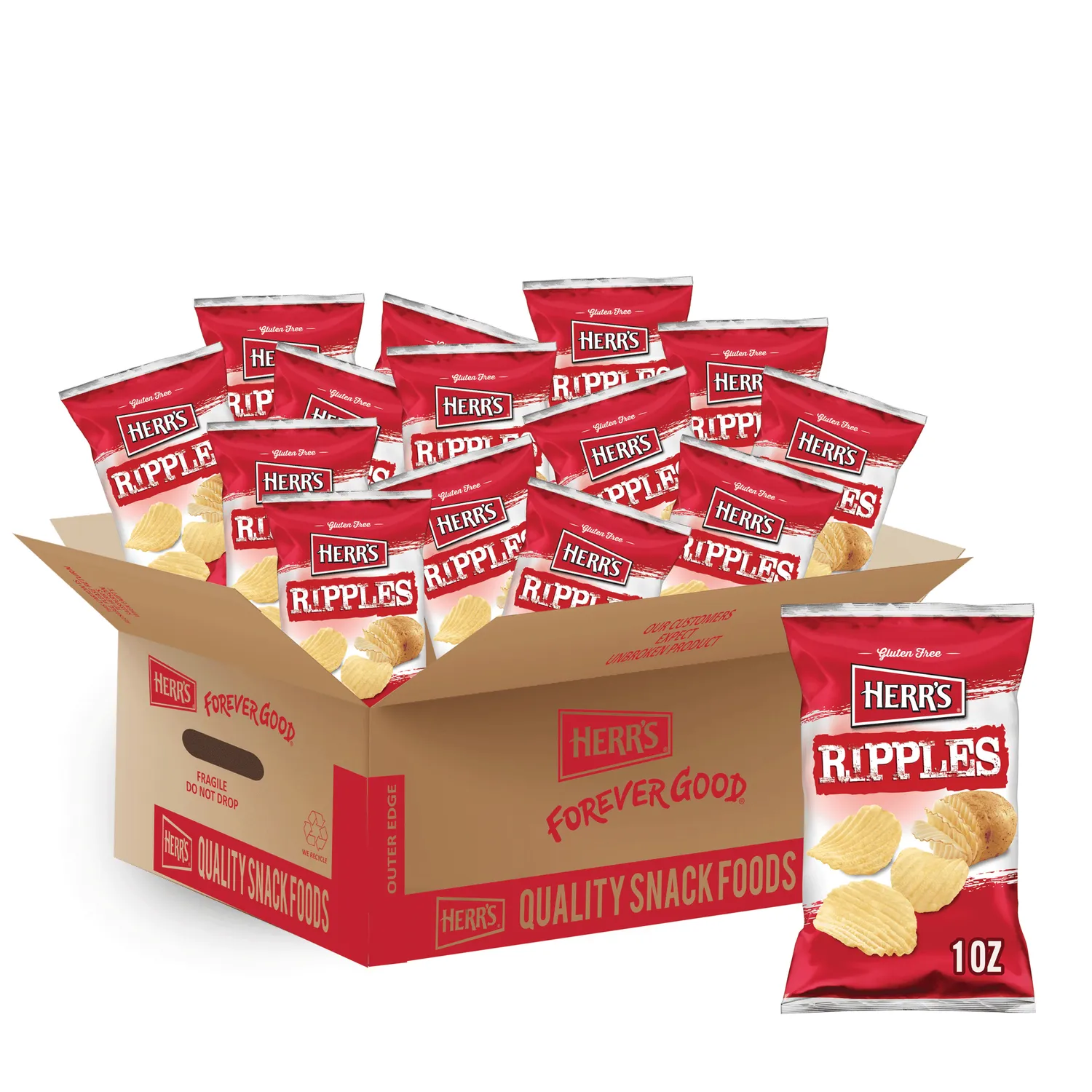 Herr's Ripple Potato Chips räfflade potatischips med salt