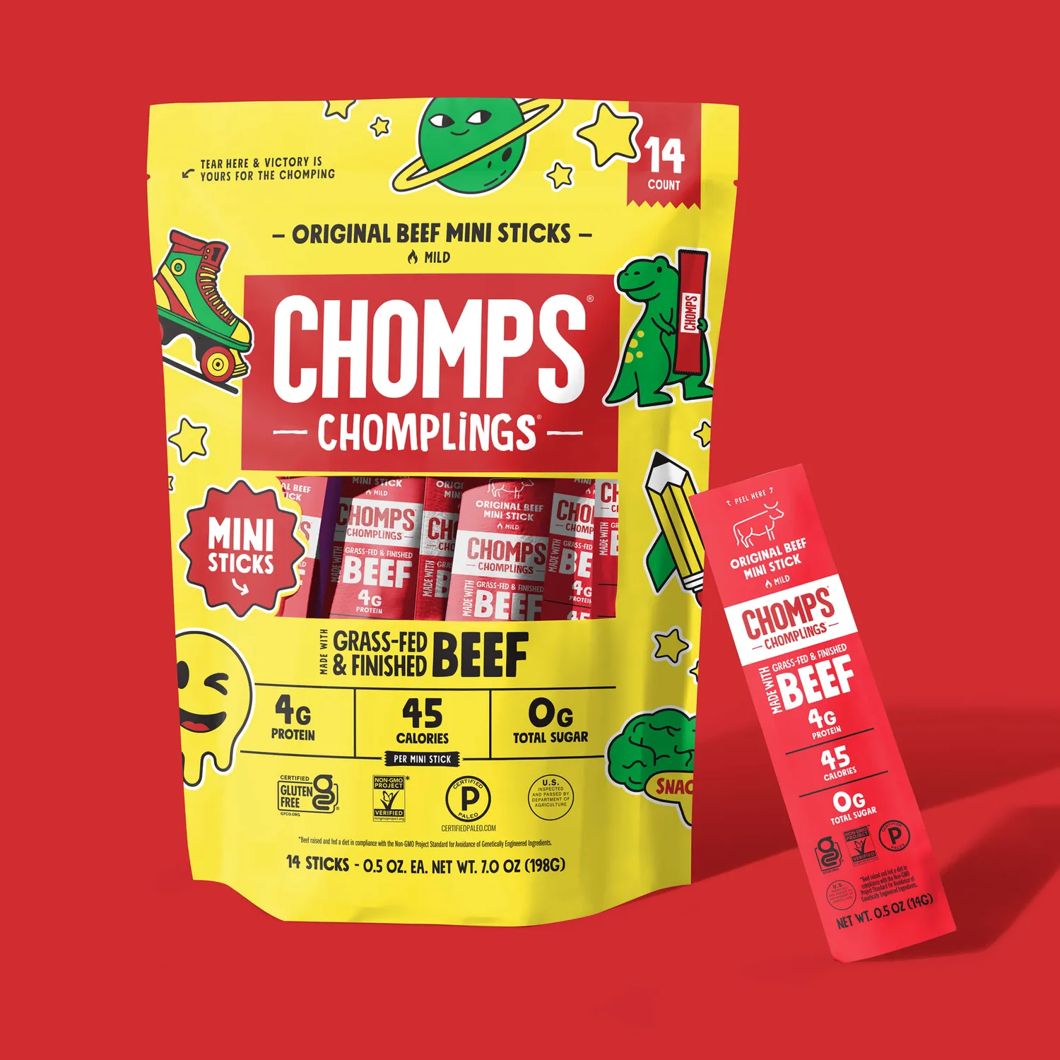 Chomps Chomplings Original Beef beef sticks School Pack