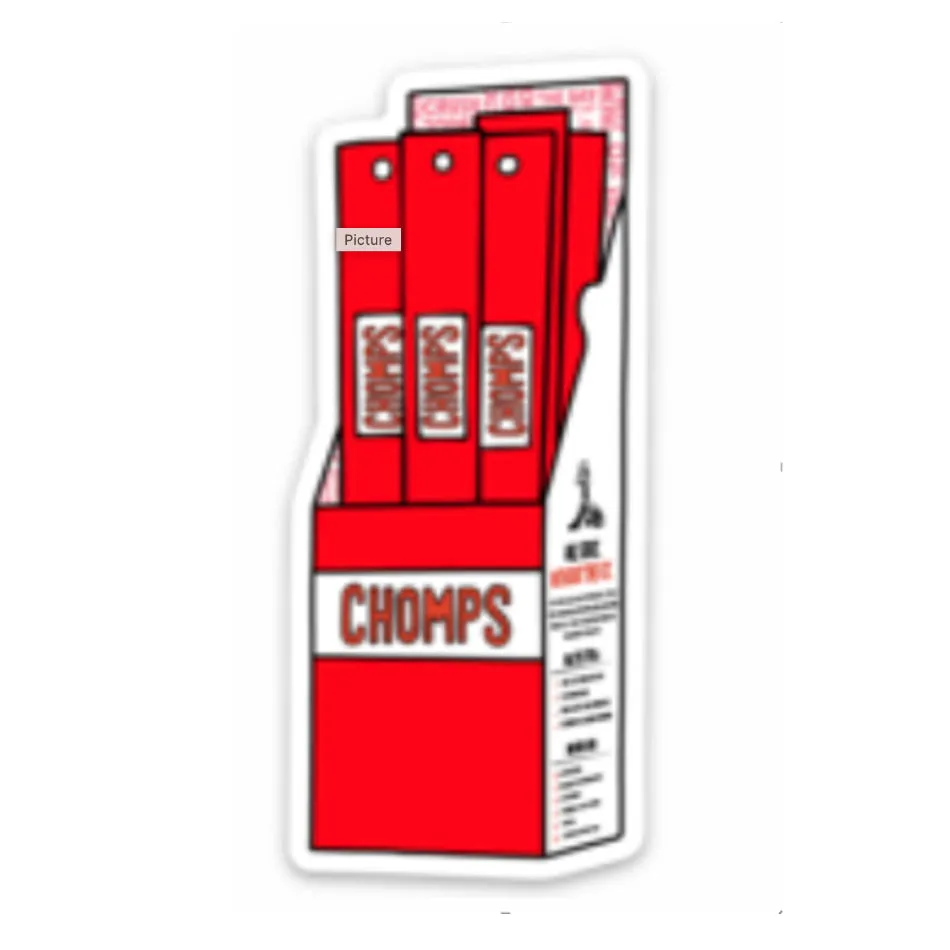Chomps klistermärken dekalark