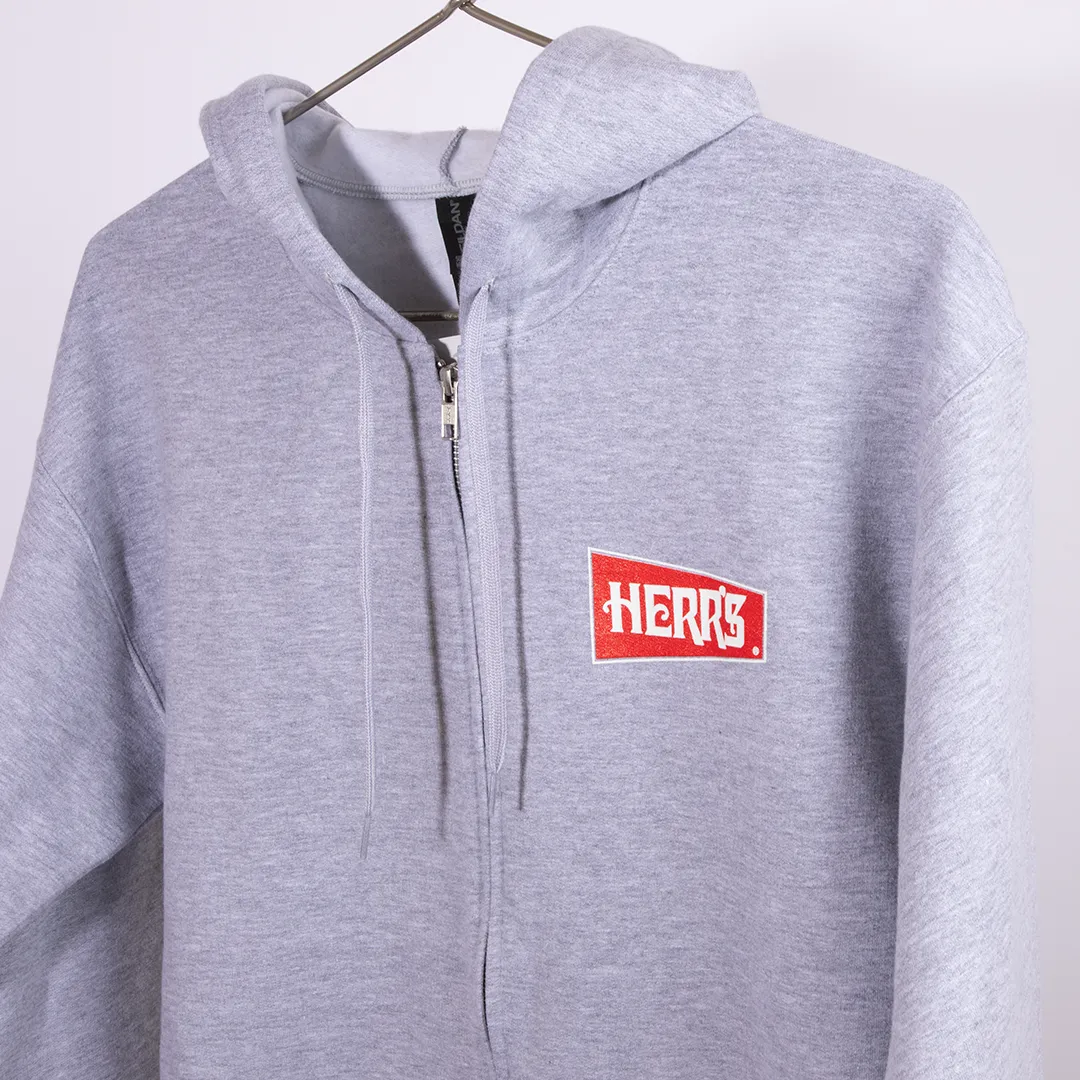 Herr's Full Zip Grey Hoodie huvtröja grå