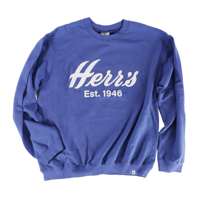 Herr's Blue & White Puff Lettering sweatshirt