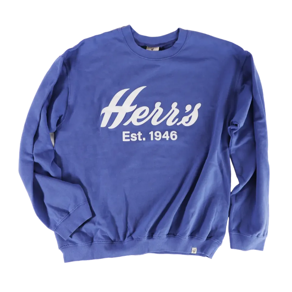 Herr's Blue & White Puff Lettering sweatshirt