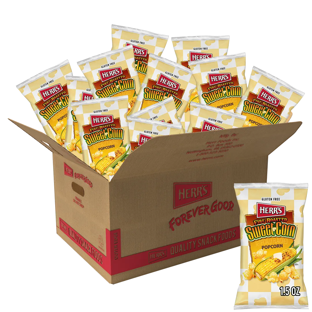 Herrs Fire Roasted Sweet Corn popcorn, rostad majssmak