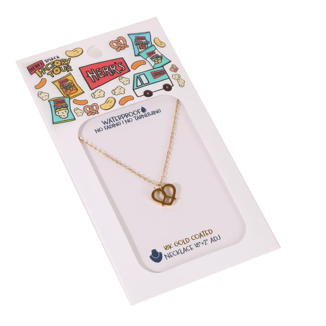 Herr's Pretzel Necklace halsband guldbelagd