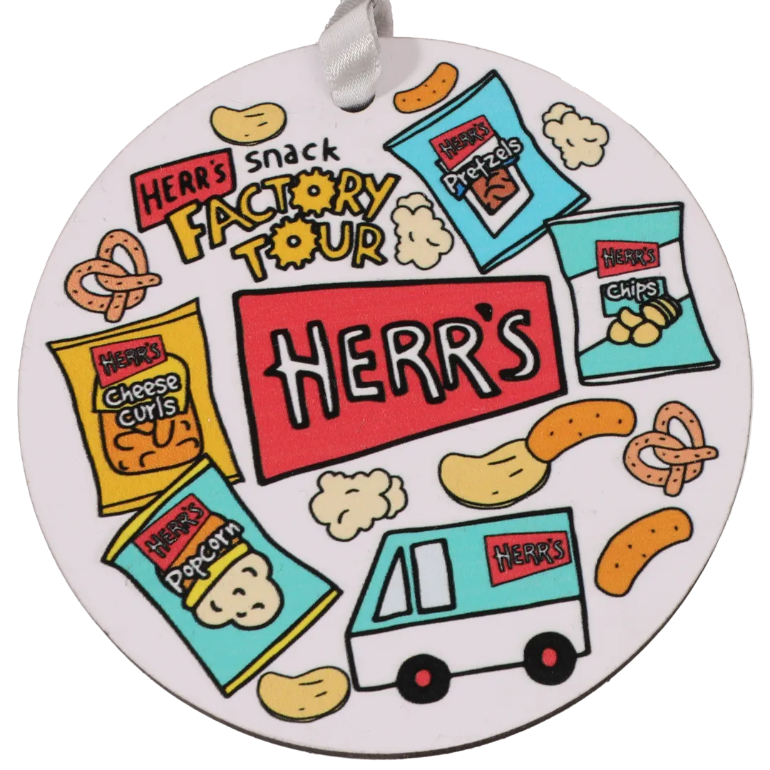 Herrs Snack Ornament snacksdekoration i trä rund
