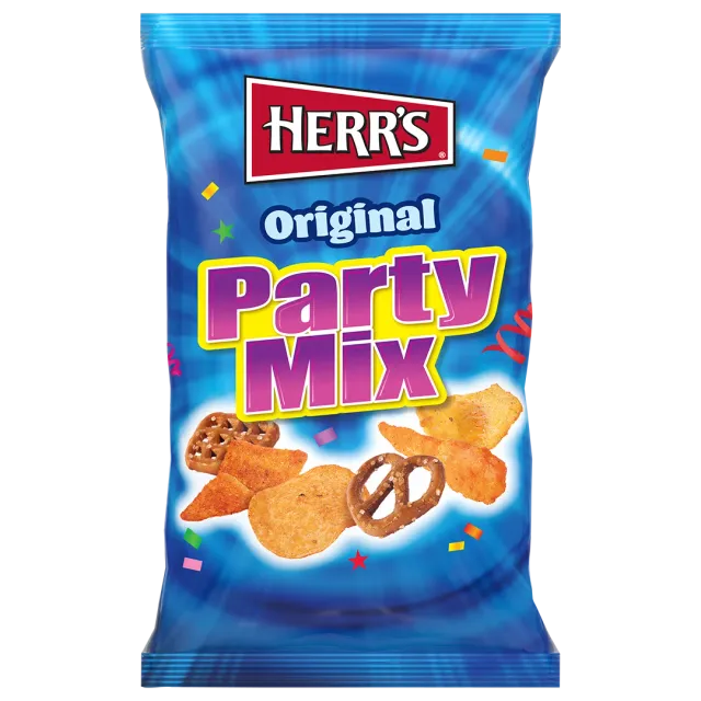 Herrs Original Party Mix snacks med blandade smaker
