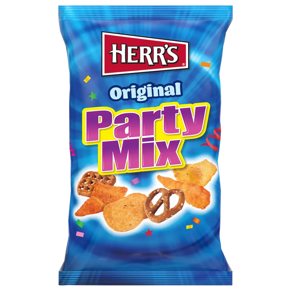 Herrs Original Party Mix snacks med blandade smaker