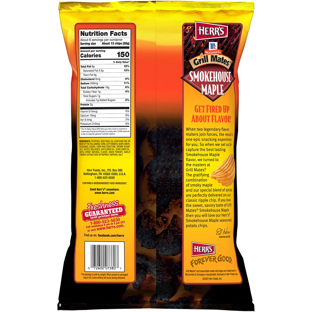 Herr's Grill Mates Smokehouse Maple potatischips