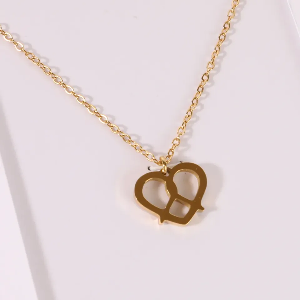 Herr's Pretzel Necklace halsband guldbelagd