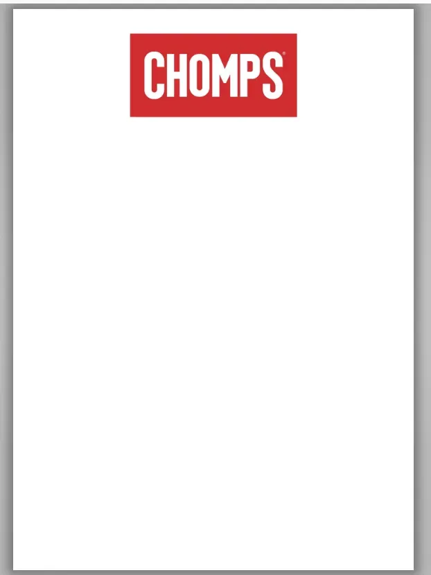 Chomps Top Logo anteckningsblock