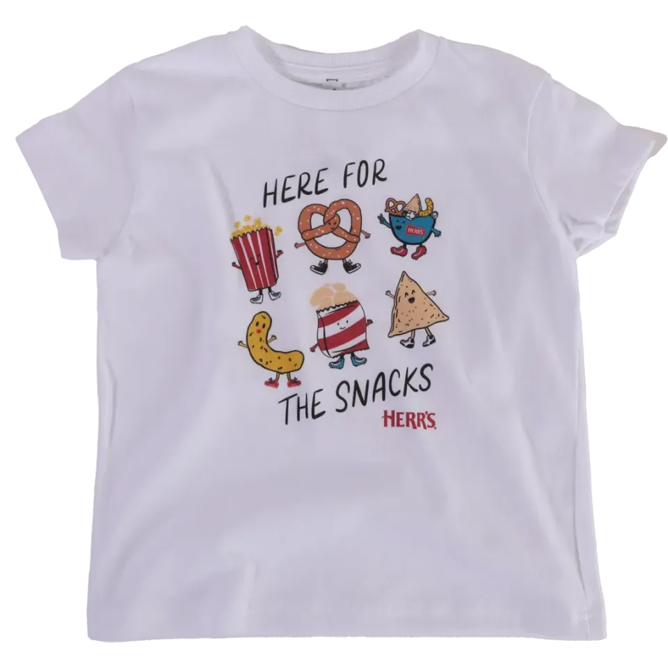 Herrs Here For The Snacks Kids Tee barn-t-shirt