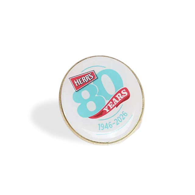 Herr's 80th Anniversary pin rund