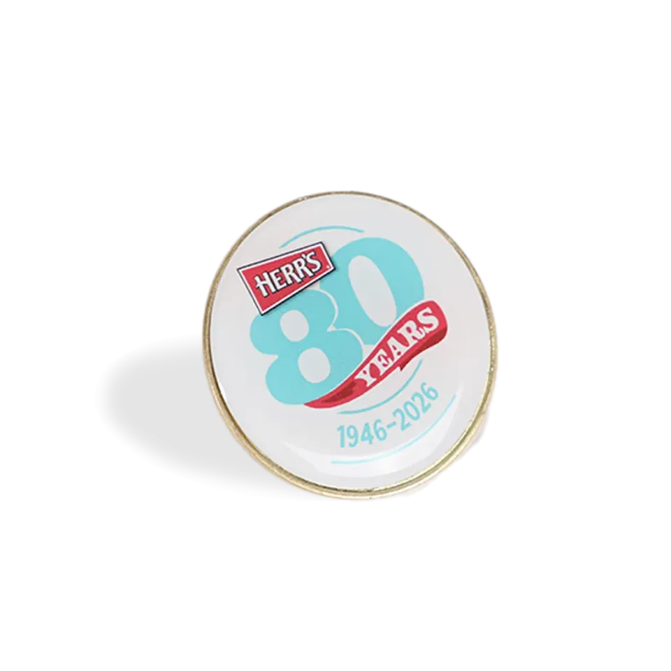 Herr's 80th Anniversary pin rund