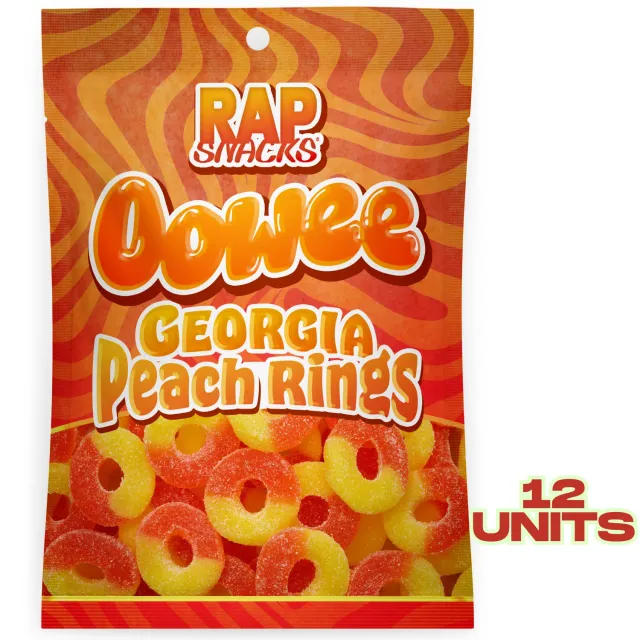 Rap Snacks Oowee Georgia Peach Rings persikogodis persika