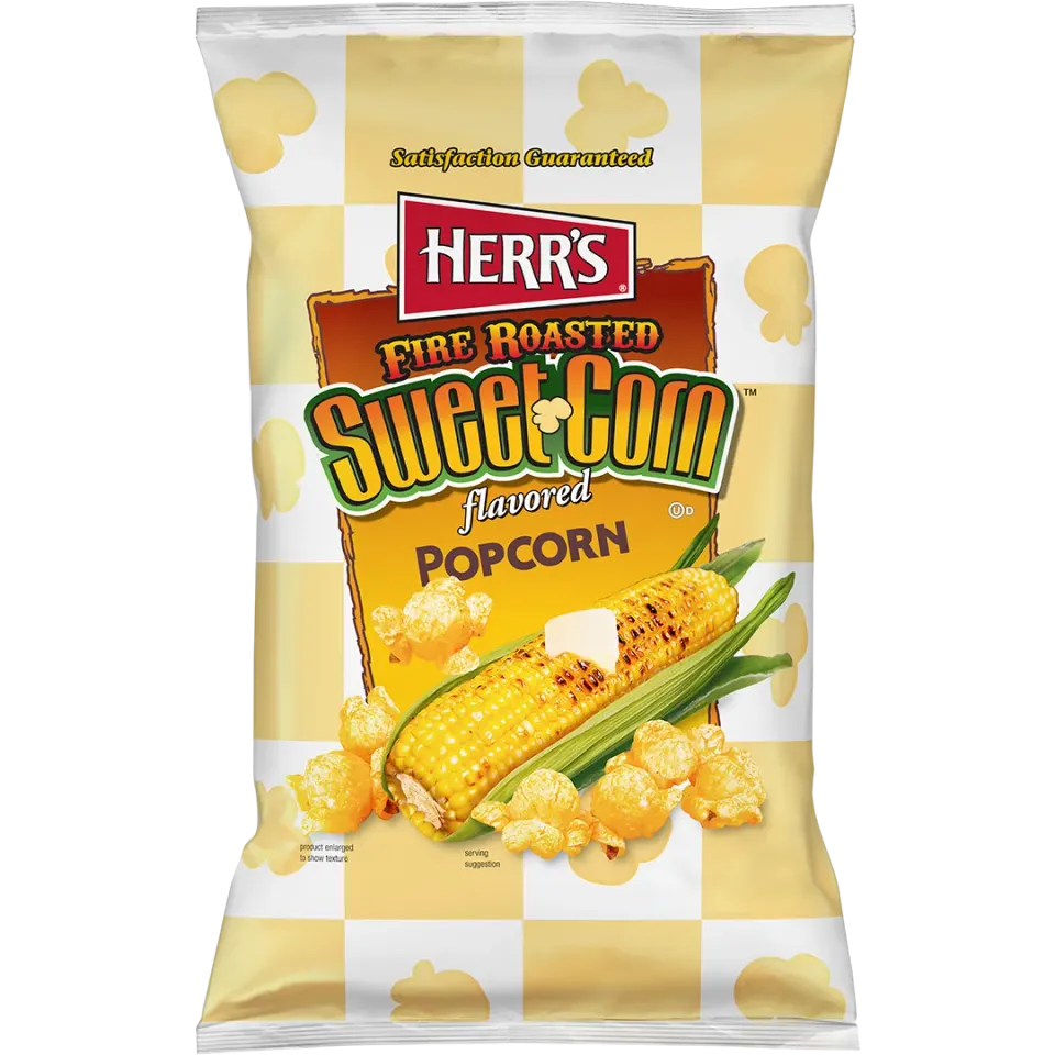 Herrs Fire Roasted Sweet Corn popcorn, rostad majssmak