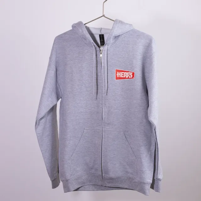 Herr's Full Zip Grey Hoodie huvtröja grå