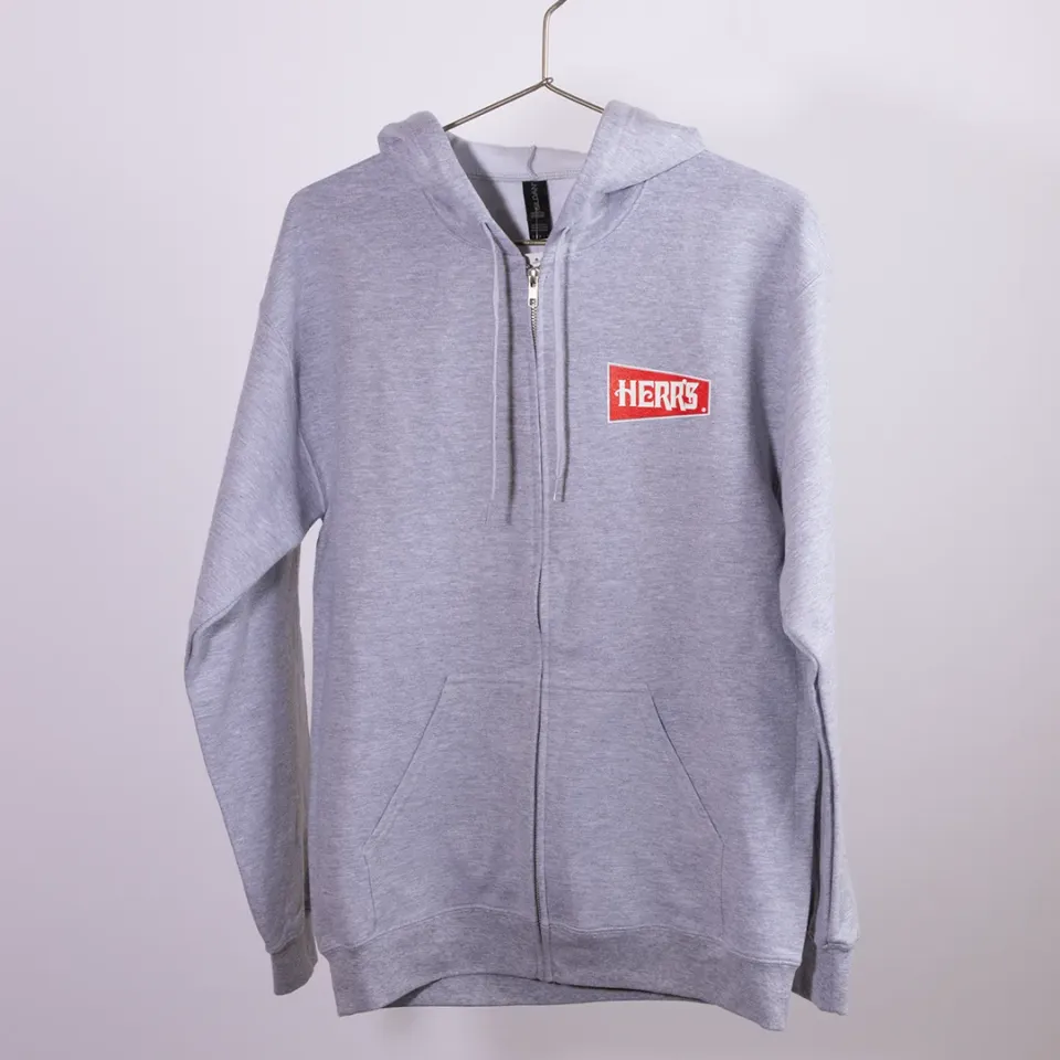 Herr's Full Zip Grey Hoodie huvtröja grå