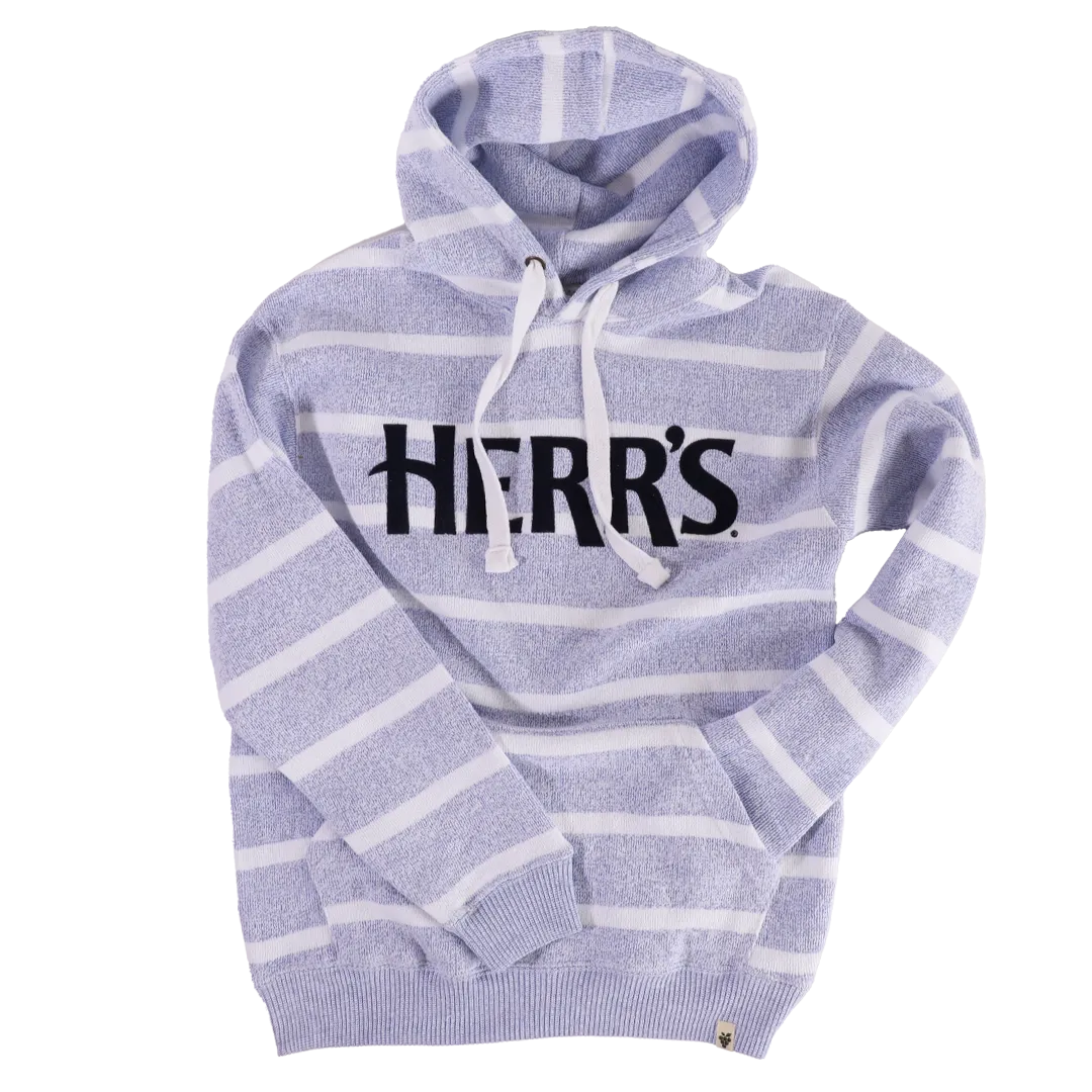 Herrs Blue Striped Hoodie hoodie blå randig