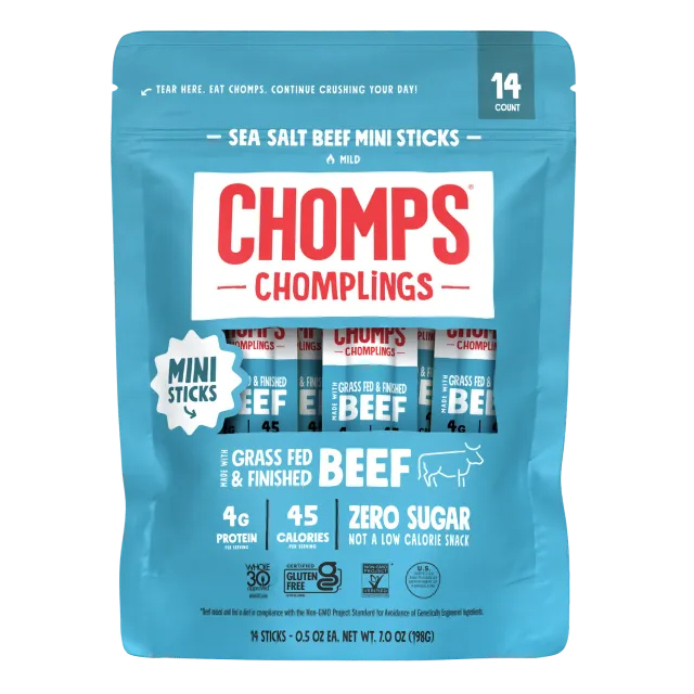 Chomps Sea Salt Beef Chomplings mini beef sticks