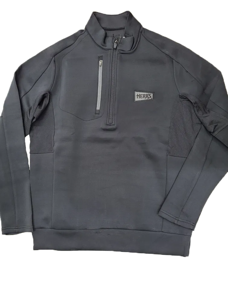 Herrs 3/4 Zip Antigua Black Pullover tröja, svart
