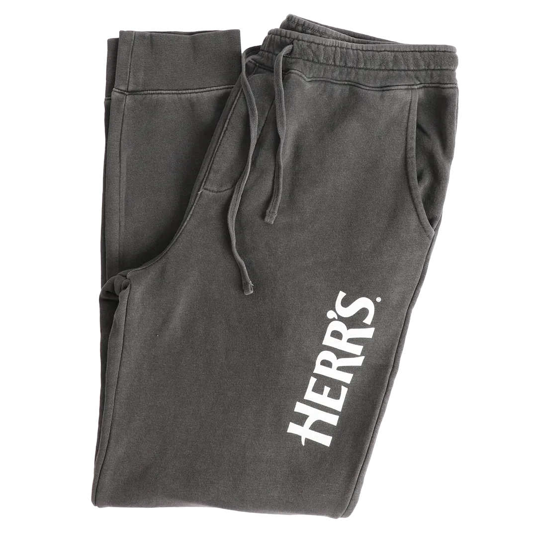 Herr's joggers mjukisbyxor bomull vit logo