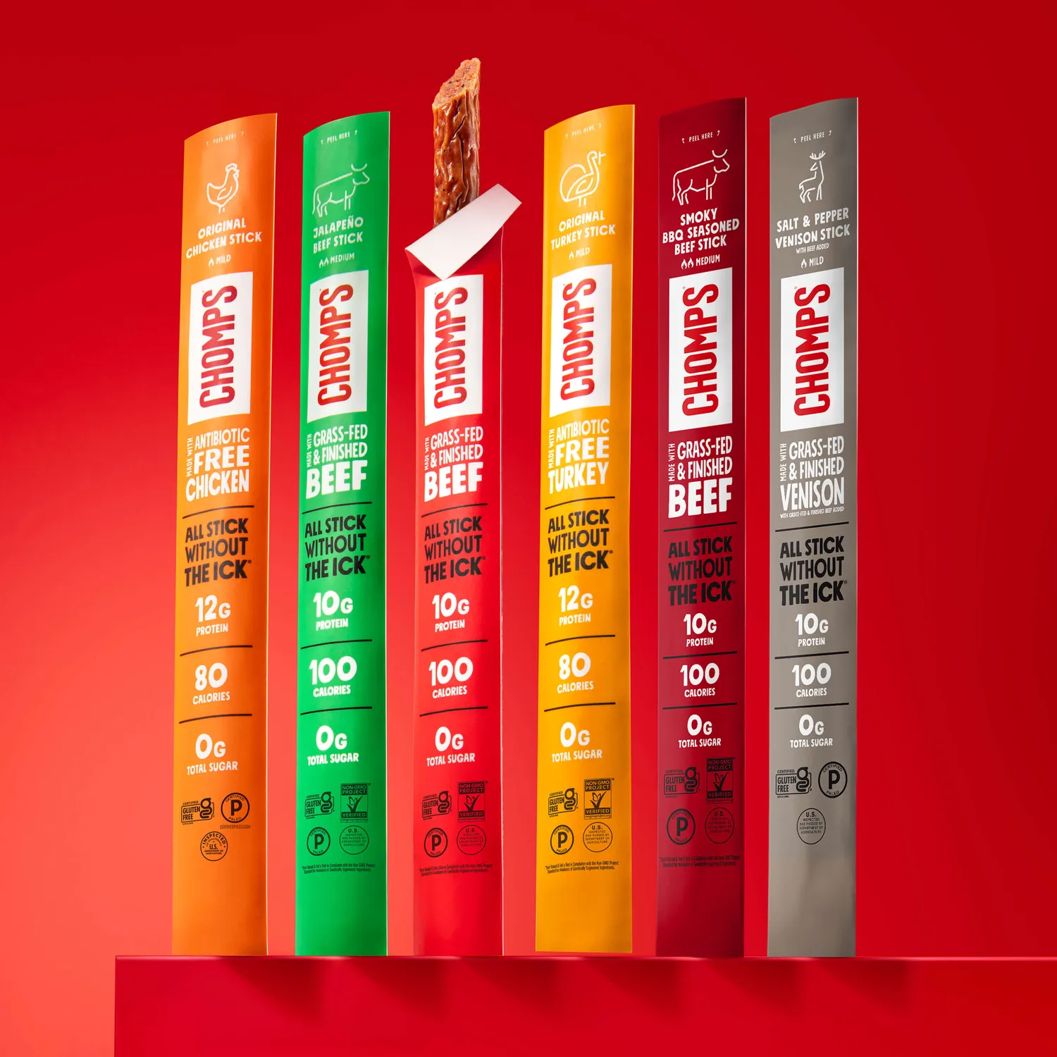 Chomps Beef Trial Pack köttstickor 6-pack proteinrika