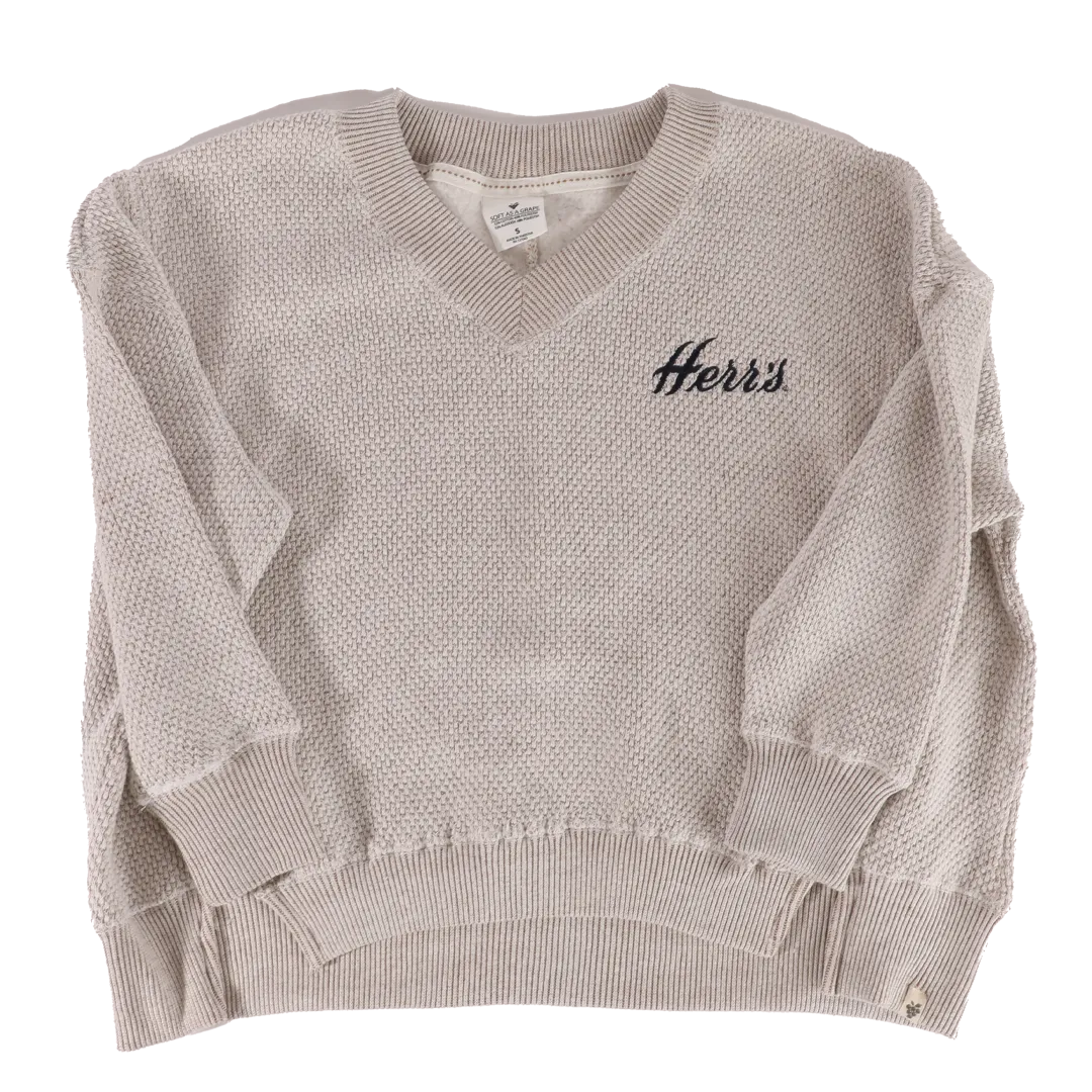 Herr's Women's Popcorn V-Neck tröja v-ringad bomull