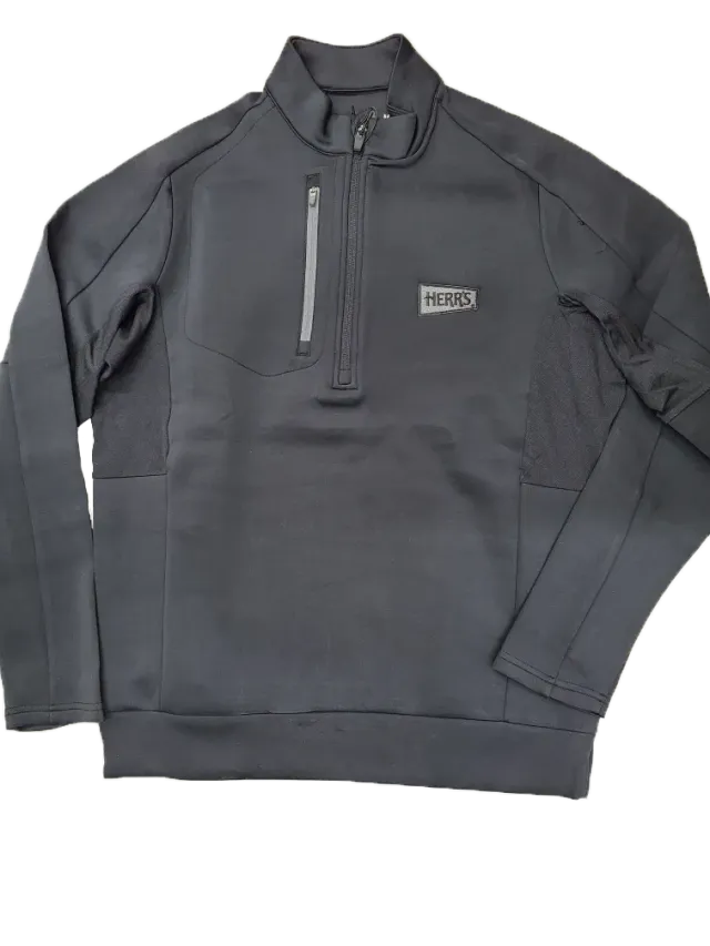 Herrs 3/4 Zip Antigua Black Pullover tröja, svart
