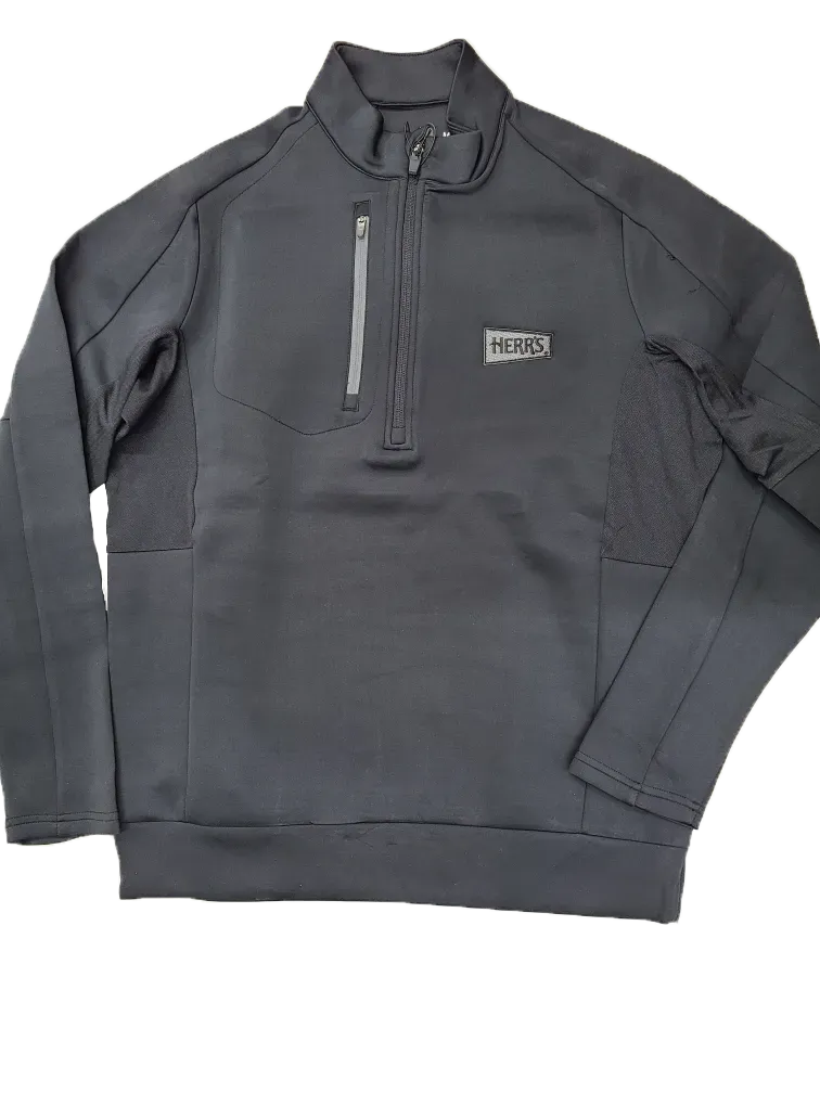 Herrs 3/4 Zip Antigua Black Pullover tröja, svart