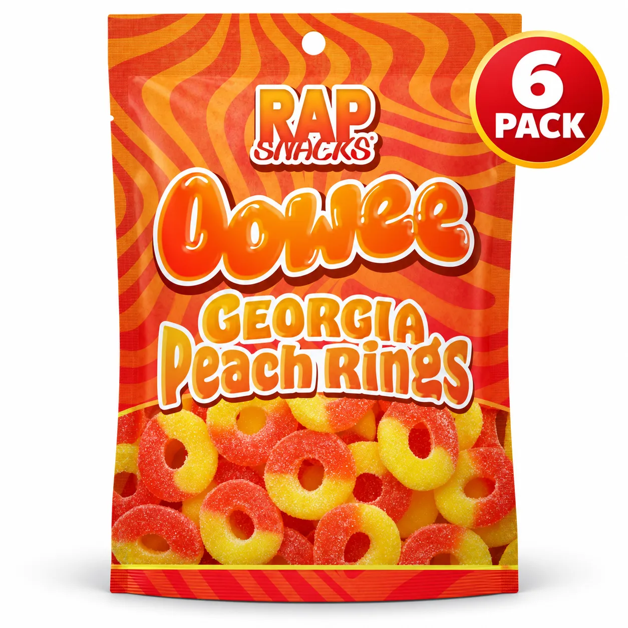 Rap Snacks Oowee Georgia Peach Rings persikogodis persika